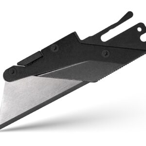 TiRant ULTRA HotSwap™ Quick-Release RAZOR Blade Holder - BLEMISH R&D 40% OFF SALE, PLEASE READ - (Jet-Black & Contoured 6AL-4V Titanium) With Flat Choil Micro-Jimping