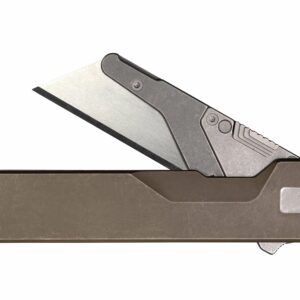 TiRant ULTRA Utility Knife W/HotSwap™ Blade Replacements (6AL-4V Titanium) Smooth + Centurion Bronze ANO  + Silver Hardware Contrast