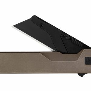 (IN-STOCK, BUT SHIPS IN 7-14 DAYS) TiRant® ULTRA Utility Knife W/HotSwap™ Blade Replacements (6AL-4V Titanium) Centurion Bronze ANO  + Jet-Black Hardware Contrast