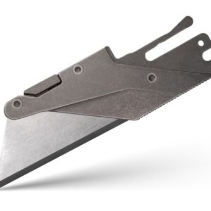 TiRant ULTRA HotSwap™ Quick-Release RAZOR Blade Holder - BLEMISH R&D 40% OFF SALE, PLEASE READ - (Stonewashed & Contoured 6AL-4V Titanium) With Flat Choil Micro-Jimping