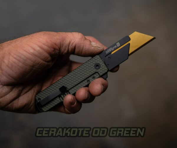 (SOLD OUT) TiRant RAZOR V3 Utility Knife (CERAKOTE 6AL-4V Titanium) Dual APEX WORKS (Limited-Editon Drop) - Image 6