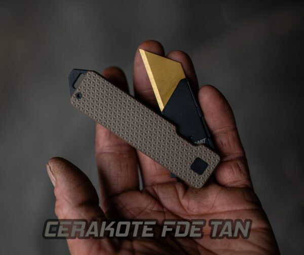 (SOLD OUT) TiRant RAZOR V3 Utility Knife (CERAKOTE 6AL-4V Titanium) Dual APEX WORKS (Limited-Editon Drop) - Image 8