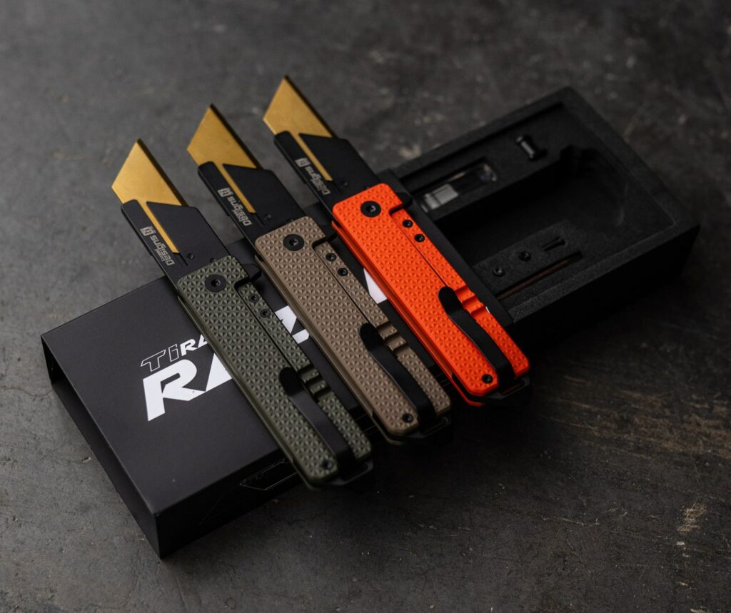 (SOLD OUT) TiRant® RAZOR V3 Utility Knife (CERAKOTE 6AL-4V Titanium ...