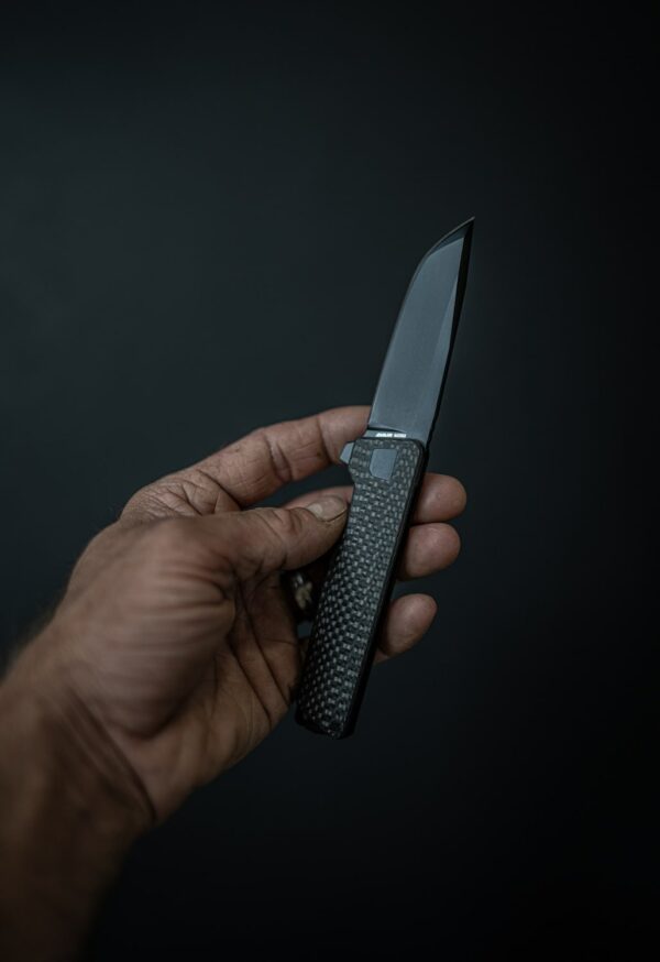 (SOLD OUT) CARBON FIBER DROP — AVAIR M390 Framelock Folding Knife (Jet-Black PVD 6AL-4V Titanium) - Image 3