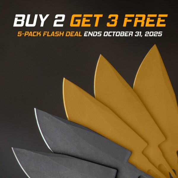 TiRant ULTRA HotSwap™ Drop Point Blade Replacement — 5-Pack FLASH DEAL (Stonewashed OR Jet-Black) - Image 2