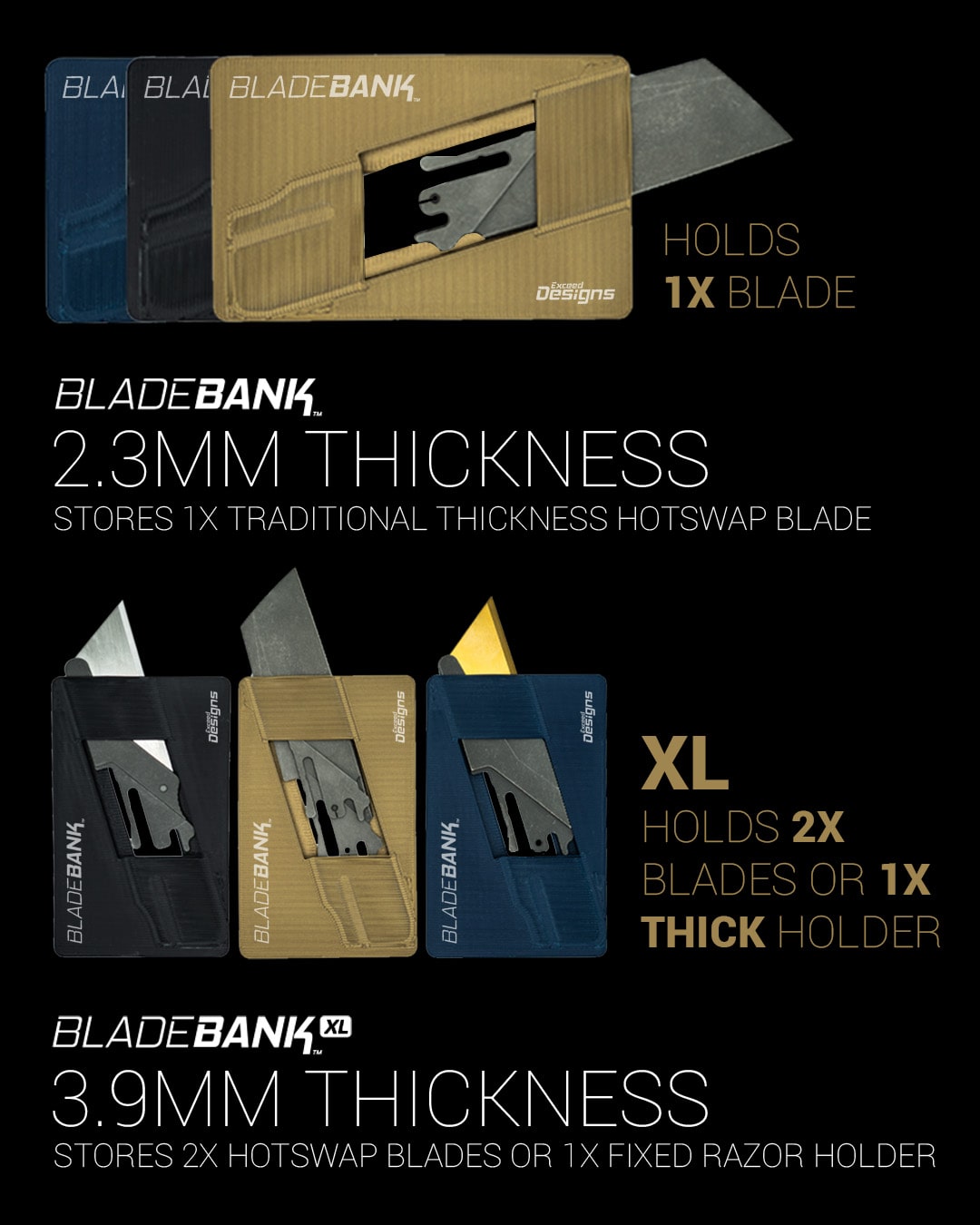 BladeBank™ — Blade Holder For TiRant ULTRA HotSwap™ Blades In Credit Card Format (Plastic 3D Printed & USA MADE) - Image 4