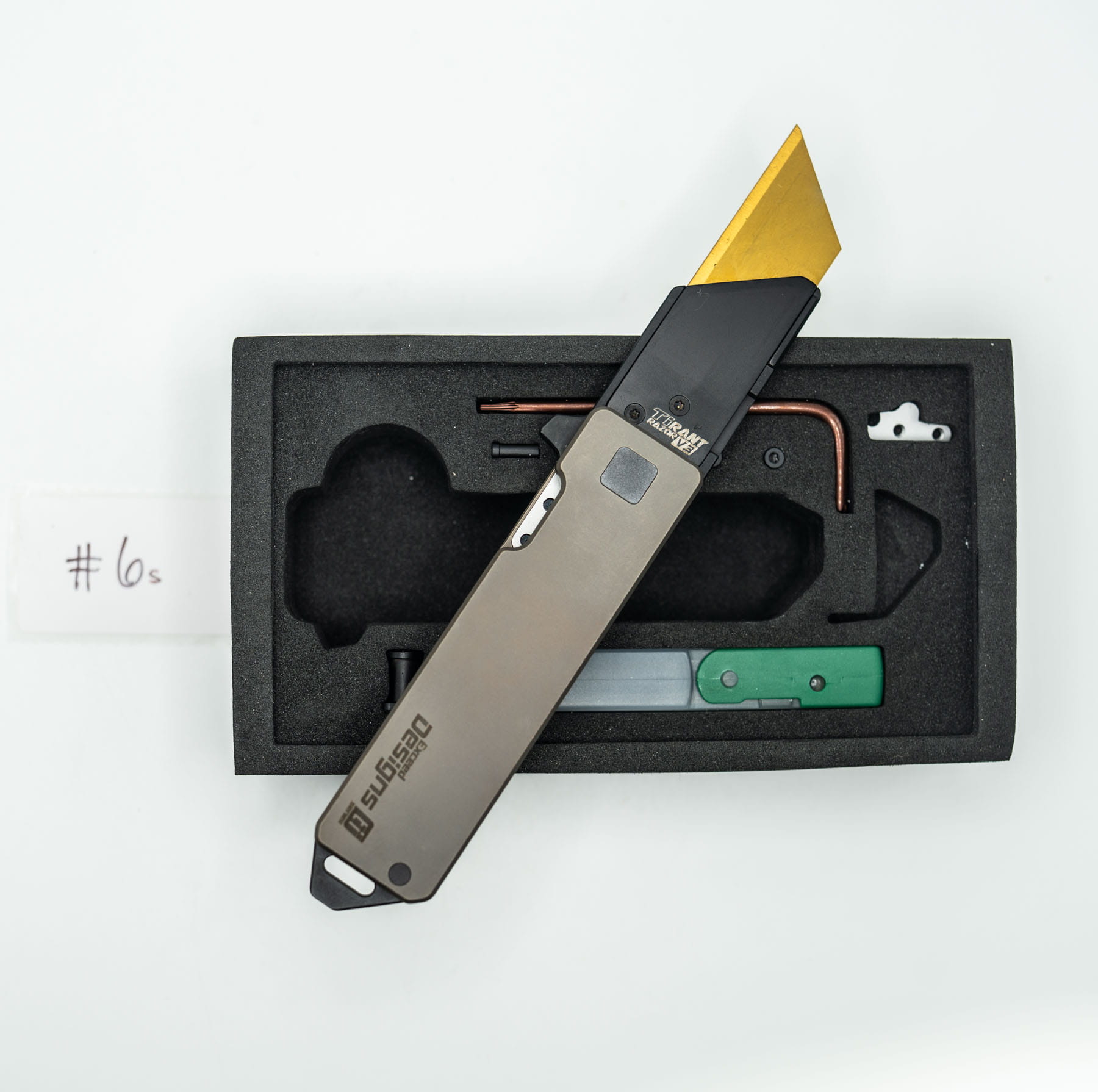 ITEM #6S — TiRant RAZOR V3 Smooth Centurion Bronze ANO W/Skiff Bearings W/Pry Bar (6AL-4V Ti + Box Kit) 10/10 NEW — Only One Available - Image 4