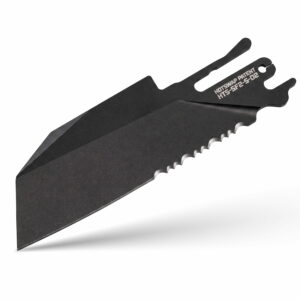 TiRant ULTRA HotSwap™ Serrated 'Wharnie' Wharncliffe Blade Replacement (Jet-Black PVD D2 Tempered HRC 61+)