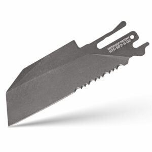 (DROPS 5.25.26 12:00 PM PST) TiRant ULTRA HotSwap™ Serrated 'Wharnie' Wharncliffe Blade Replacement (Stonewashed D2 Tempered HRC 61+)