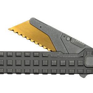 TiRant® ULTRA Utility Knife W/HotSwap™ Blade Replacements (Stonewashed 6AL-4V Titanium) FULL FRAG Milled W/Frag Pattern Matched 'Integral-like' Back Spacer