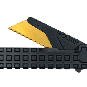 TiRant® ULTRA Utility Knife W/HotSwap™ Blade Replacements (Jet-Black PVD 6AL-4V Titanium) FULL FRAG Milled W/Frag Pattern Matched 'Integral-like' Back Spacer