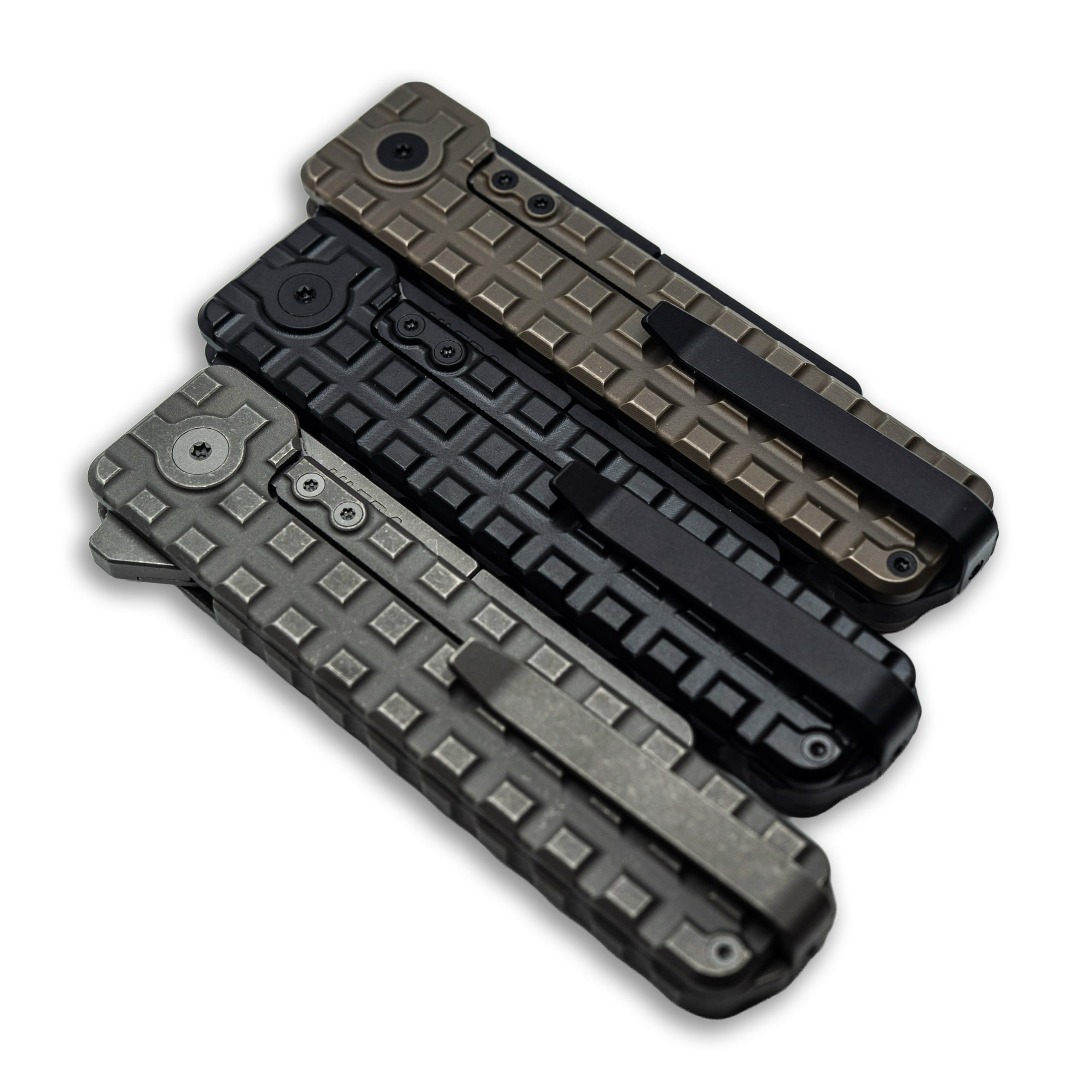 TiRant® ULTRA Utility Knife W/HotSwap™ Blade Replacements (Stonewashed 6AL-4V Titanium) FULL FRAG Milled W/Frag Pattern Matched 'Integral-like' Back Spacer - Image 6