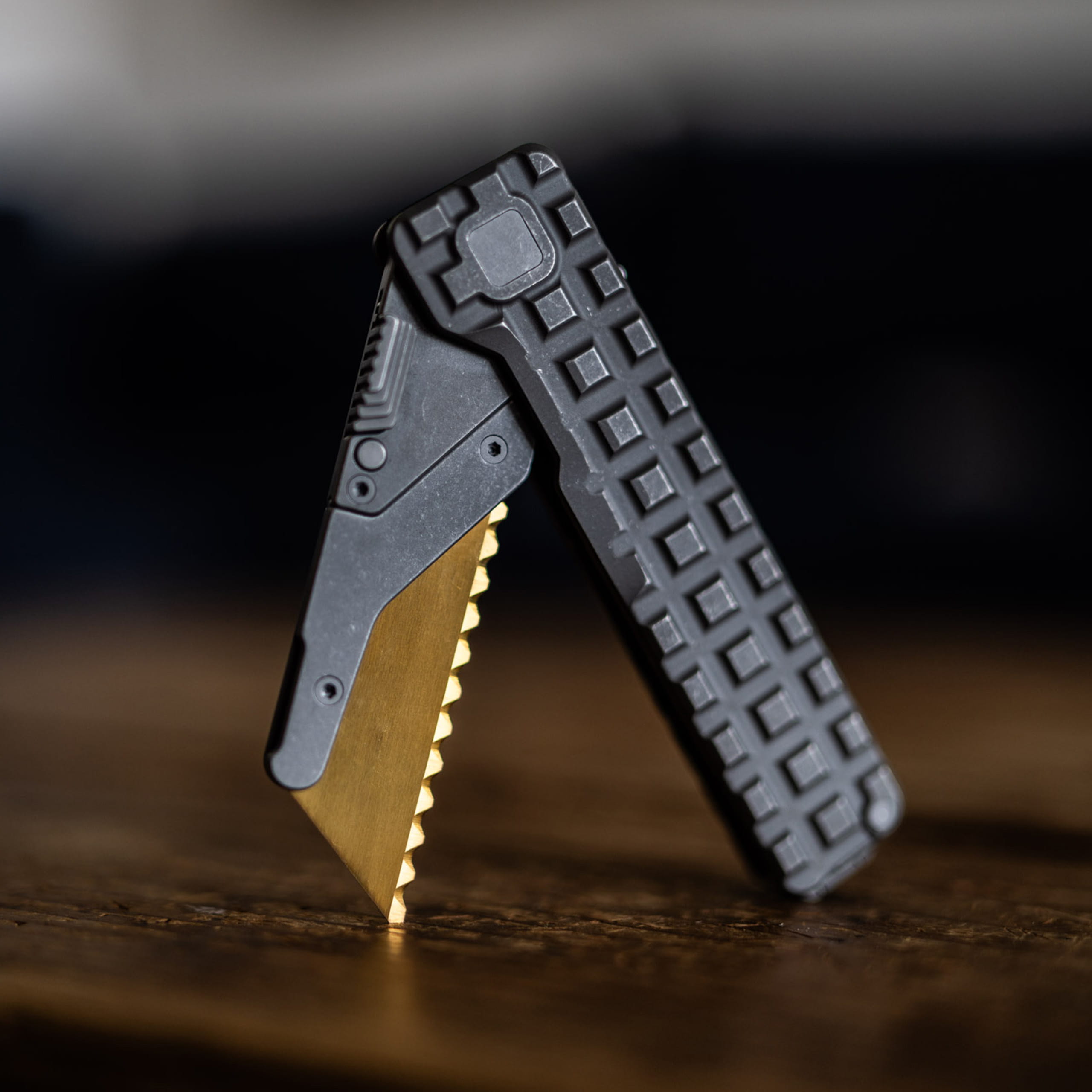 TiRant® ULTRA Utility Knife W/HotSwap™ Blade Replacements (Stonewashed 6AL-4V Titanium) FULL FRAG Milled W/Frag Pattern Matched 'Integral-like' Back Spacer - Image 17