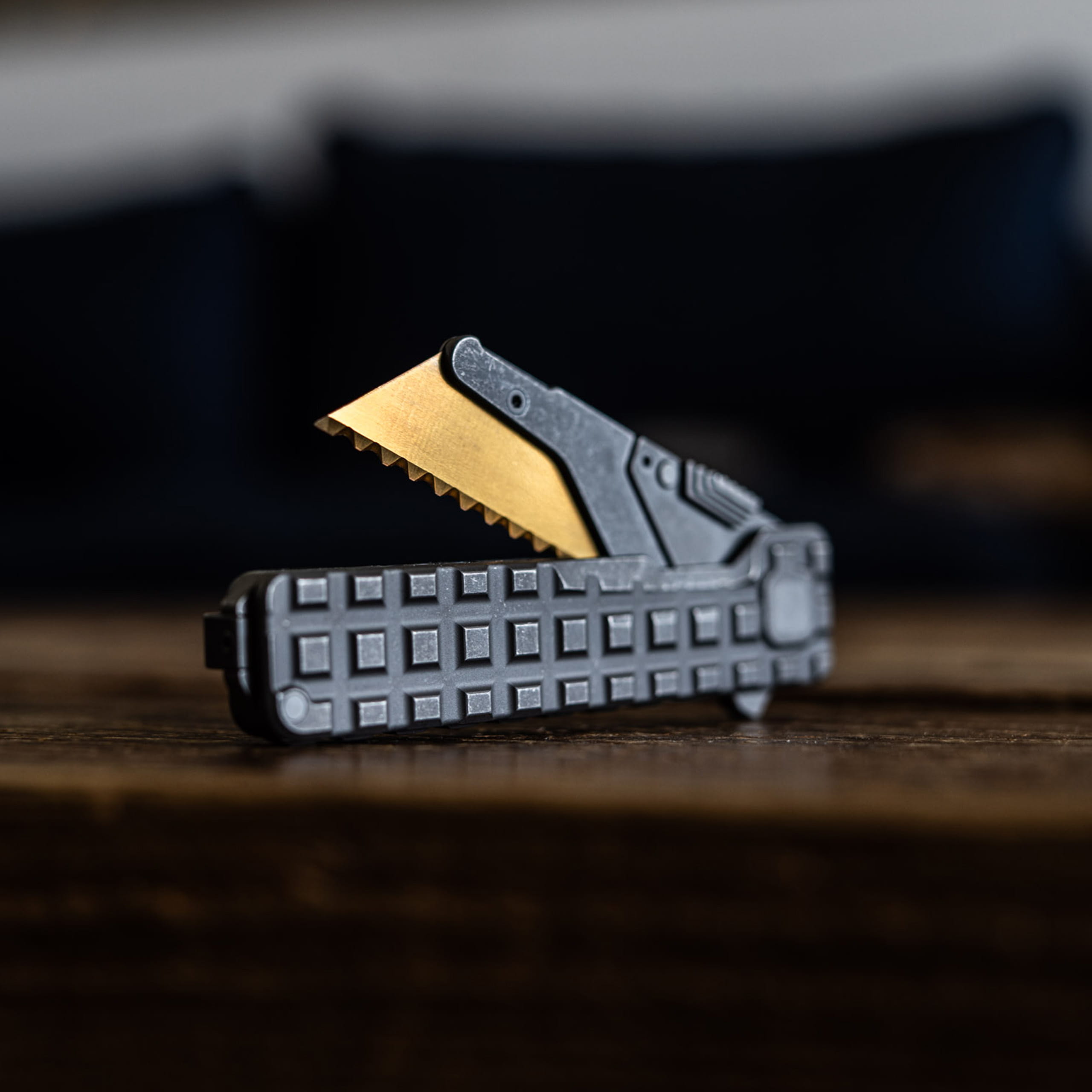 TiRant® ULTRA Utility Knife W/HotSwap™ Blade Replacements (Stonewashed 6AL-4V Titanium) FULL FRAG Milled W/Frag Pattern Matched 'Integral-like' Back Spacer - Image 18