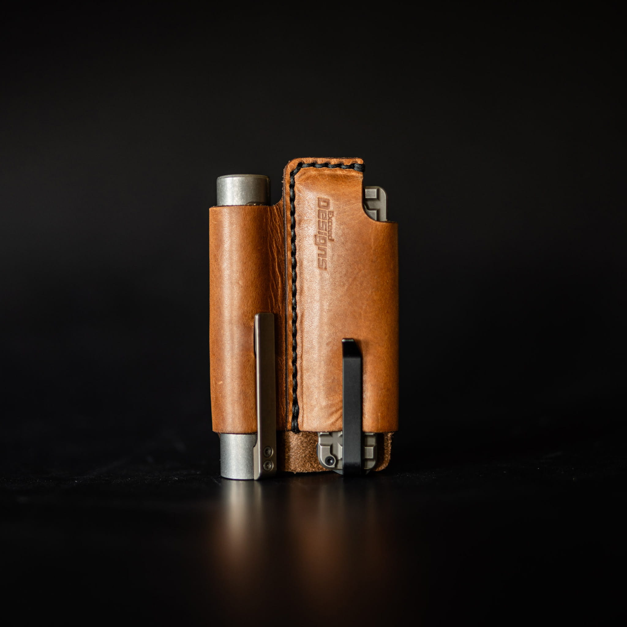 Exceed Designs FieldPro EDC Pocket Organizer (Black - 100% USA MADE Genuine Horween Dublin Leather) - Image 18