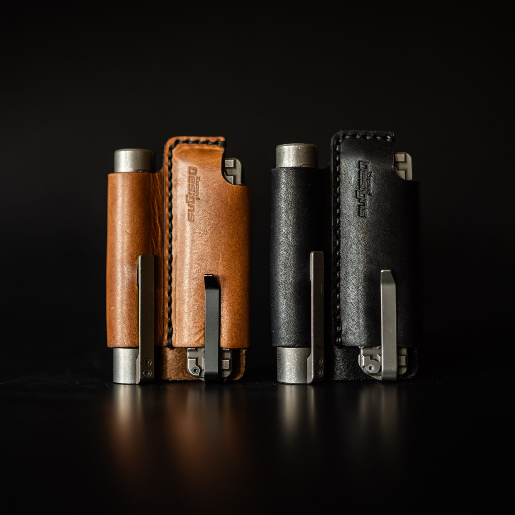 Exceed Designs FieldPro EDC Pocket Organizer (Black - 100% USA MADE Genuine Horween Dublin Leather) - Image 3