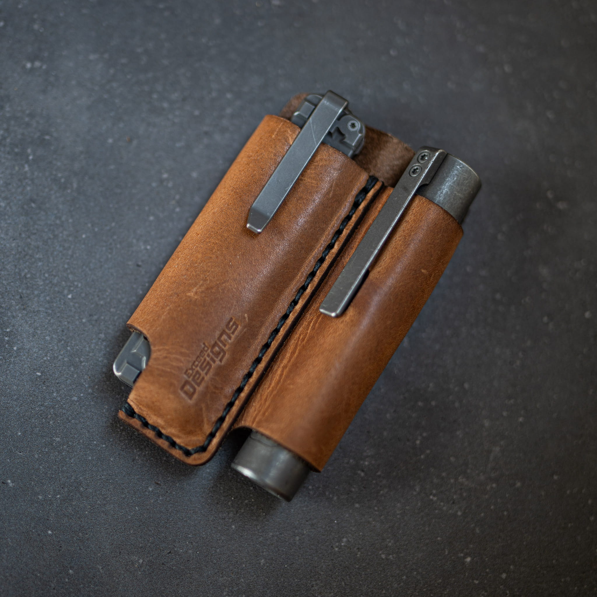 Exceed Designs FieldPro EDC Pocket Organizer (Black - 100% USA MADE Genuine Horween Dublin Leather) - Image 5