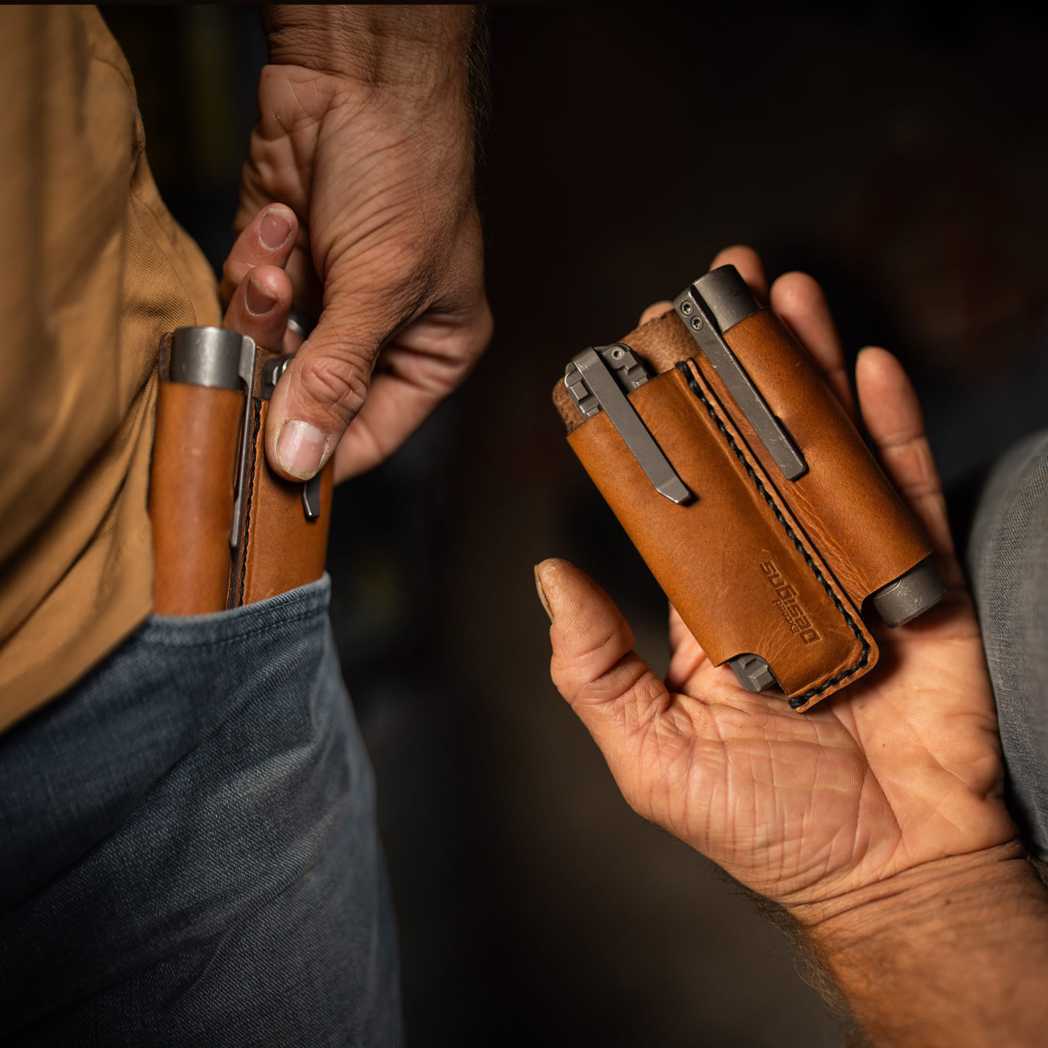 Exceed Designs FieldPro EDC Pocket Organizer (Black - 100% USA MADE Genuine Horween Dublin Leather) - Image 13