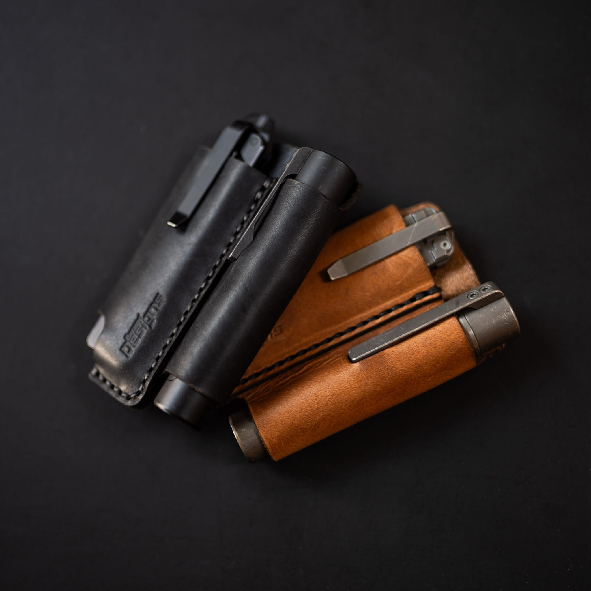 Exceed Designs FieldPro EDC Pocket Organizer (Black - 100% USA MADE Genuine Horween Dublin Leather) - Image 2