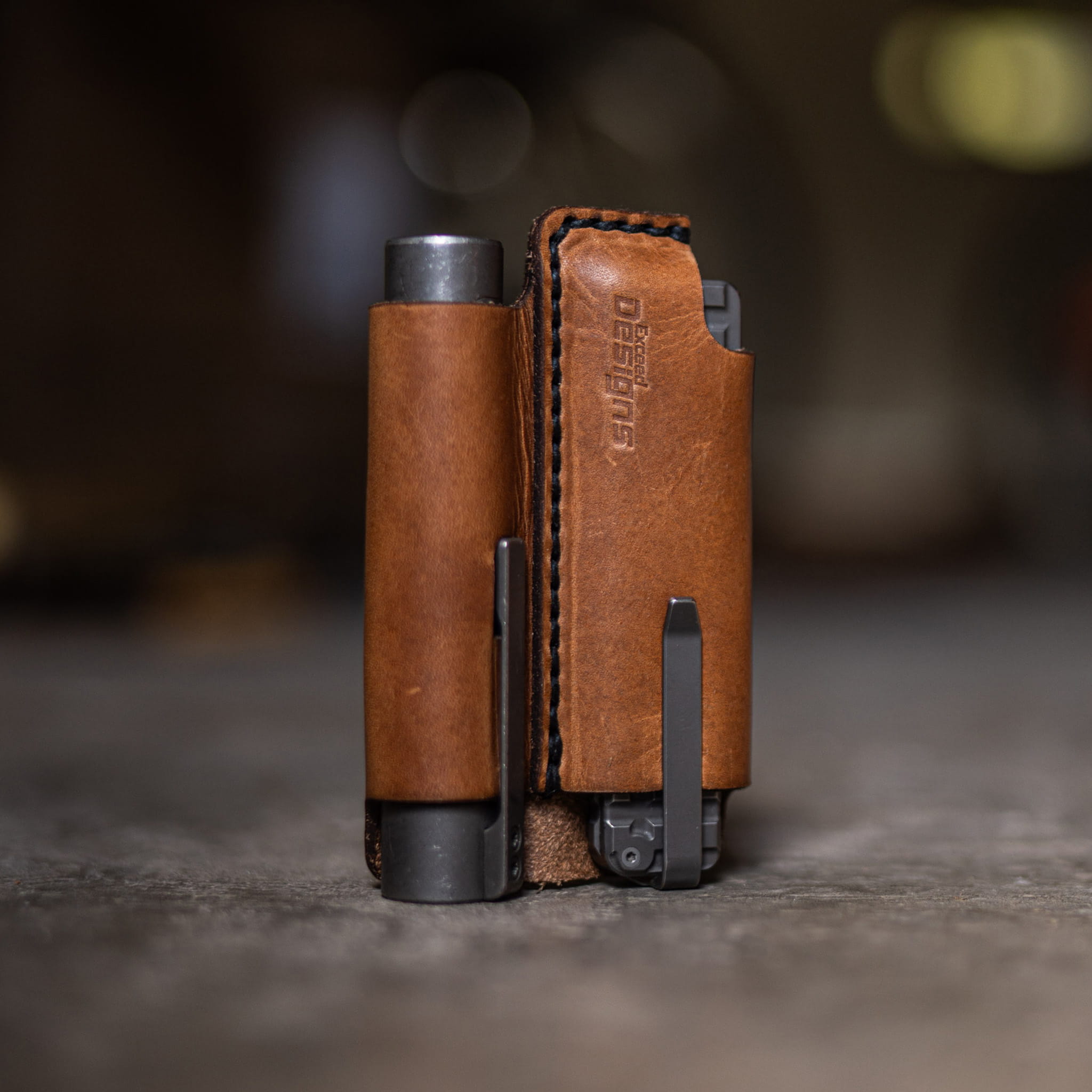 Exceed Designs FieldPro EDC Pocket Organizer (Black - 100% USA MADE Genuine Horween Dublin Leather) - Image 12