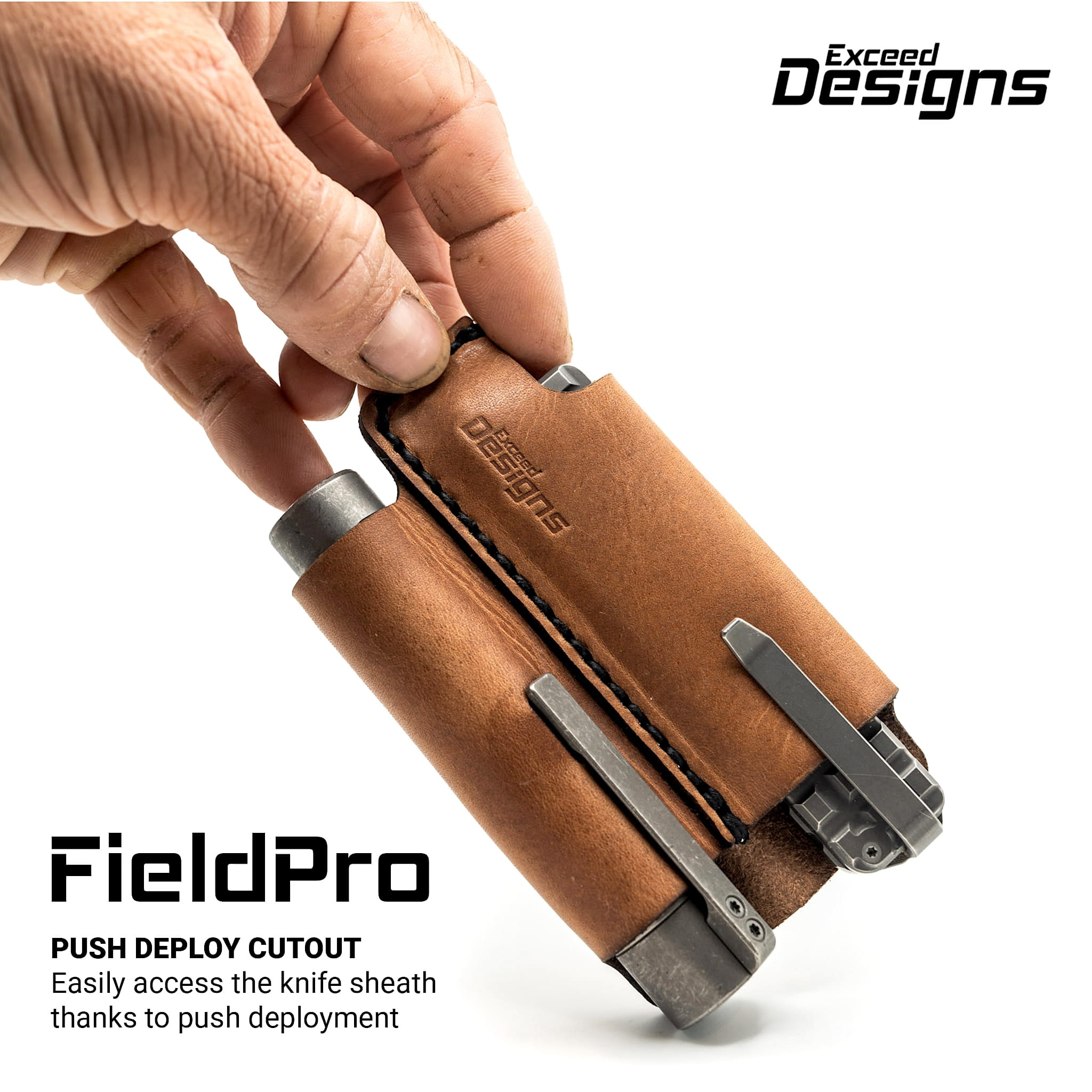 Exceed Designs FieldPro EDC Pocket Organizer (Black - 100% USA MADE Genuine Horween Dublin Leather) - Image 6