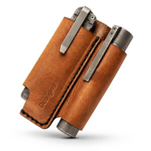 Exceed Designs FieldPro EDC Pocket Organizer (Tan/Brown - 100% USA MADE Genuine Horween Dublin Leather) - No Thanks, I don't need a belt loop (No belt loop added)