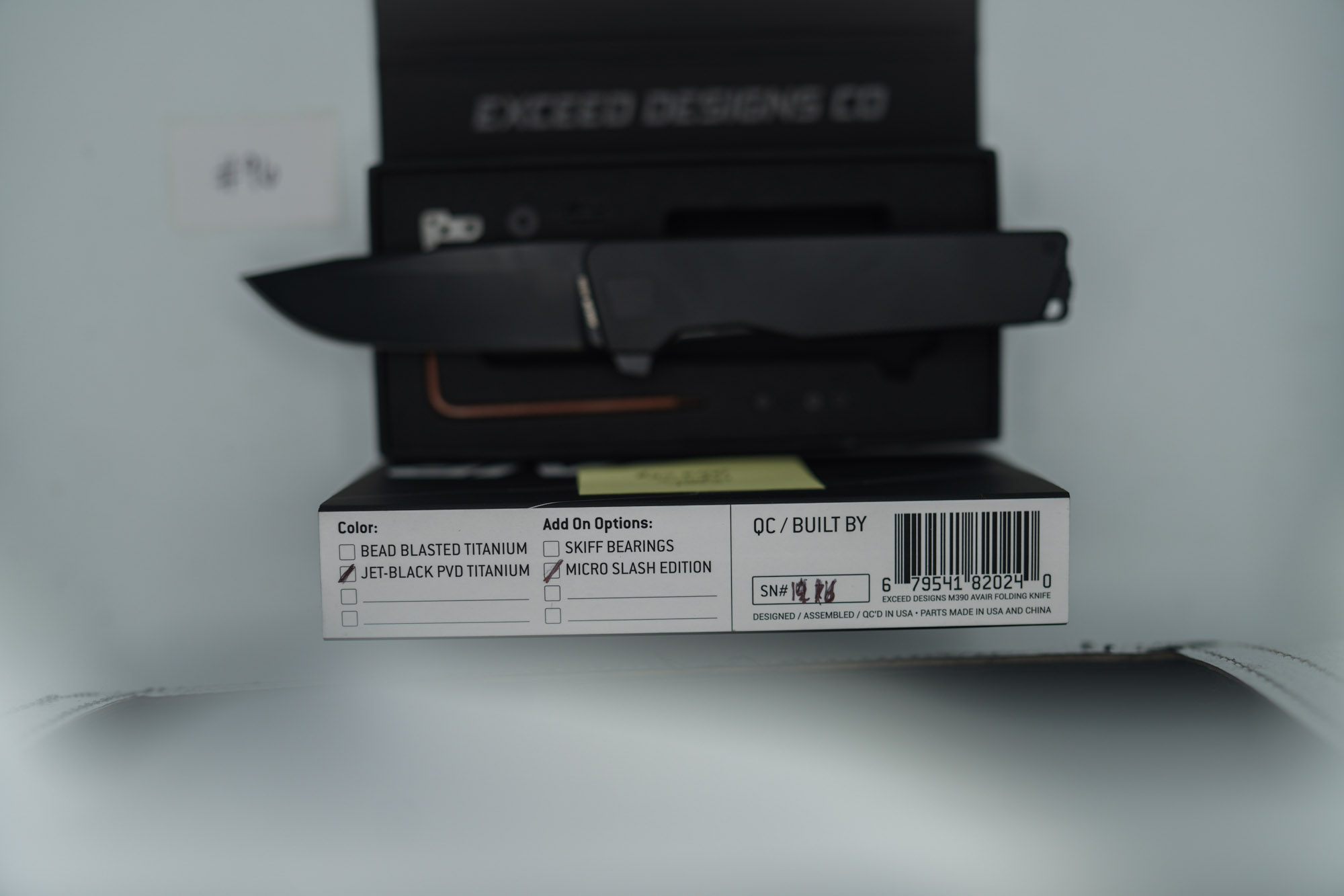 BUILD #96 — Condition 8/10 — AVAIR M390 Micro-Slash - Jet-Black PVD - W/Diamond Tip Compound Ground M390 Blade - Image 2