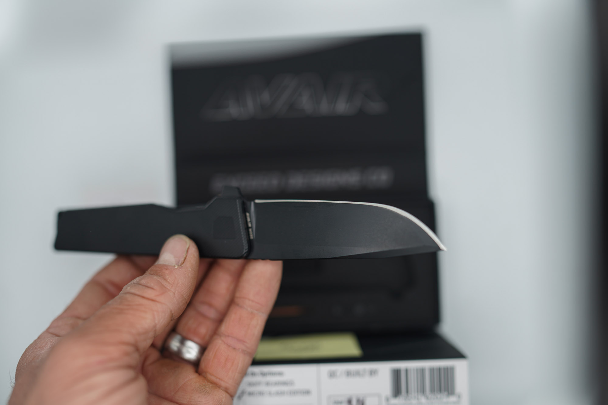 BUILD #96 — Condition 8/10 — AVAIR M390 Micro-Slash - Jet-Black PVD - W/Diamond Tip Compound Ground M390 Blade - Image 6