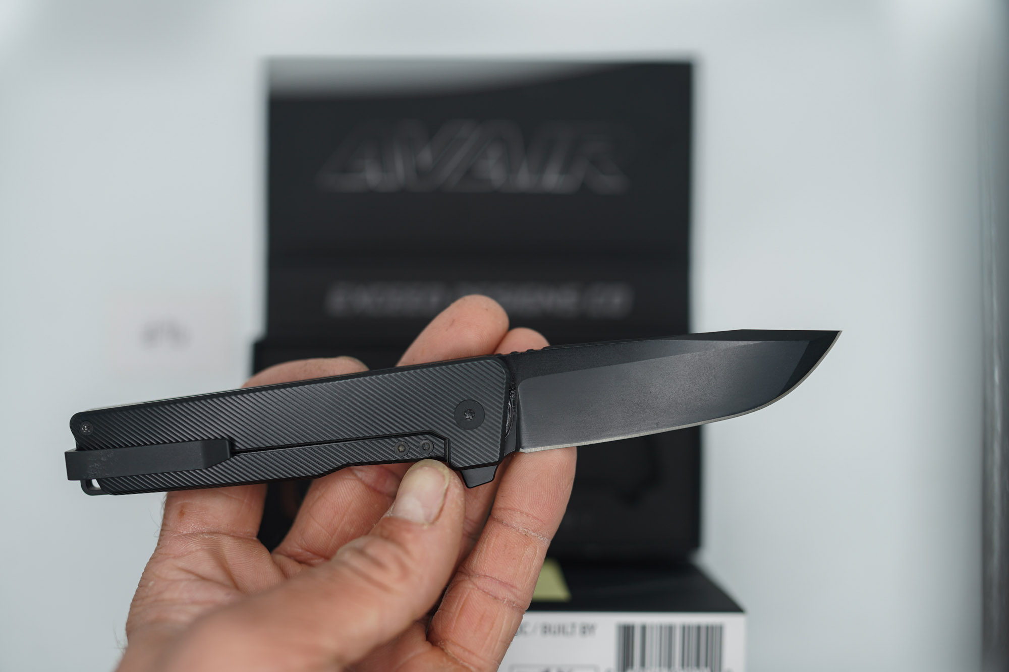 BUILD #96 — Condition 8/10 — AVAIR M390 Micro-Slash - Jet-Black PVD - W/Diamond Tip Compound Ground M390 Blade - Image 7