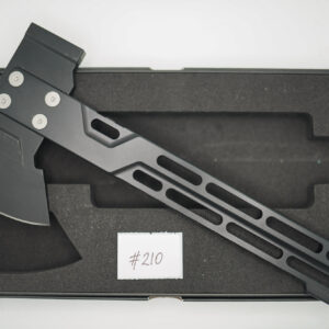 BUILD #210 — Condition 9/10 — HYZER Titanium Hatchet (FULL SIZE) - Jet-Black PVD Titanium Handle + Medium Weight Jet-Black PVD Head W/Contrast Grey Screw Kit (Sheath Purchased Separately)